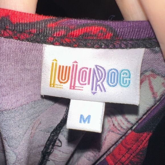 Lularoe rose print high low comfortable M swing dress - Picture 3 of 3